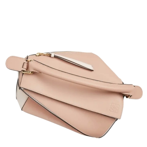 MSRP $4800 Like New! Loewe Small Puzzle Bag Pink Tricolor Leather & Suede - Picture 6 of 16